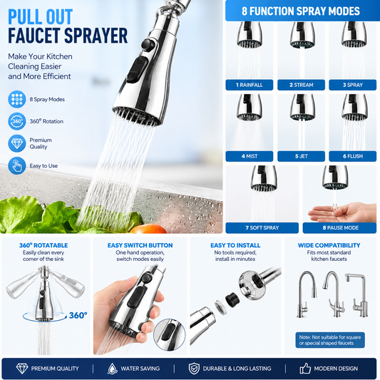 Smart Faucet Upgrade 🚿✨ 360° Flexible Aerator with Dual Flow 💧